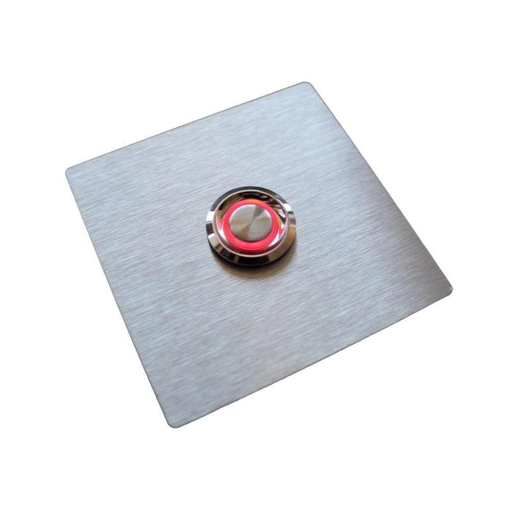 Przycisk dzwonka do domofonu wyjścia wejścia furtki bramy drzwi INOX LED 9/12/24/230V srebrny