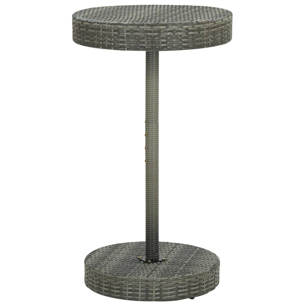 vidaXL Stolik ogrodowy, szary, 60,5x106 cm, polirattan