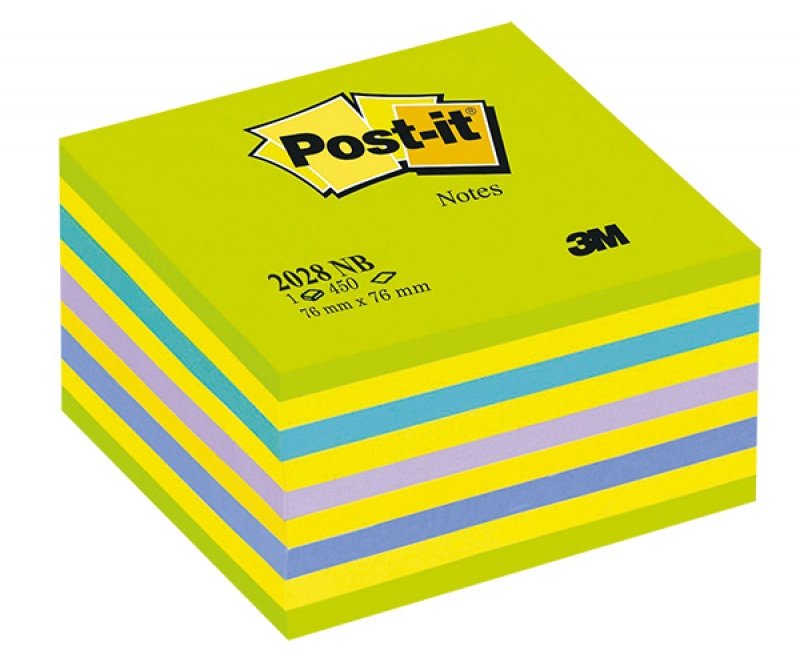POST-IT-3M Kostka samoprzylepna POST-IT 2028-NB) 76x76 mm 1x450 kart cukierkowa niebiesko-zielona