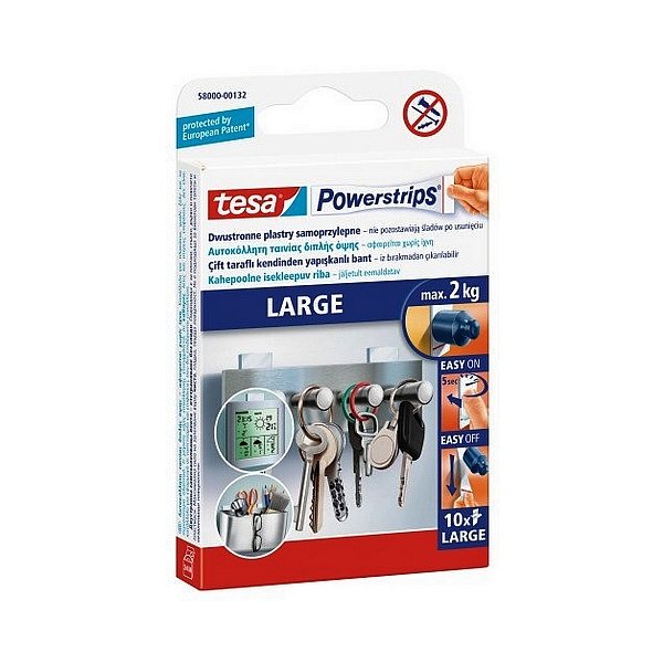 TESA Plastry samoprzylepne Powerstrips duże 58000-00132