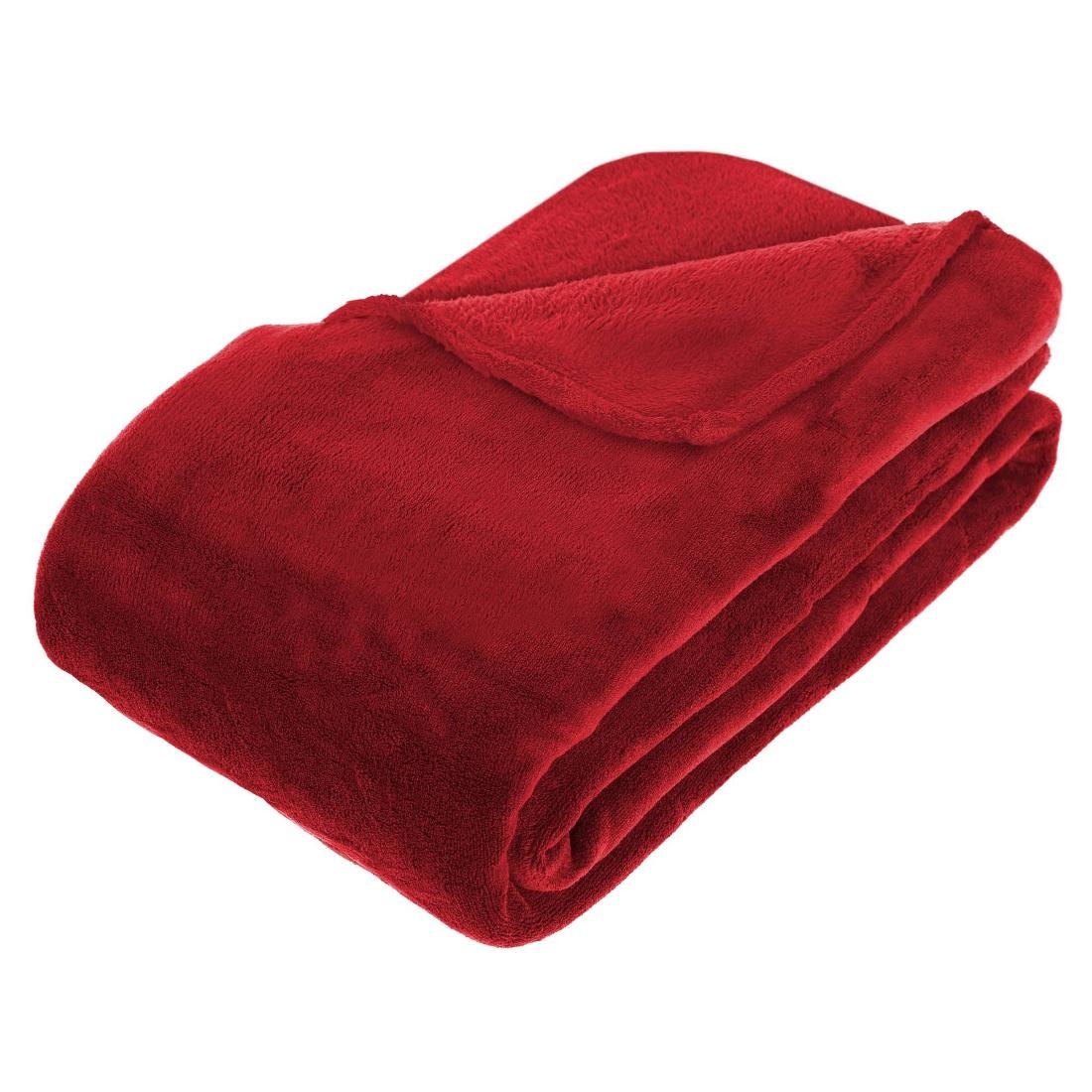 Atmosphera Koc pluszowy na łóżko 230 x 180 cm czerwony 120503G