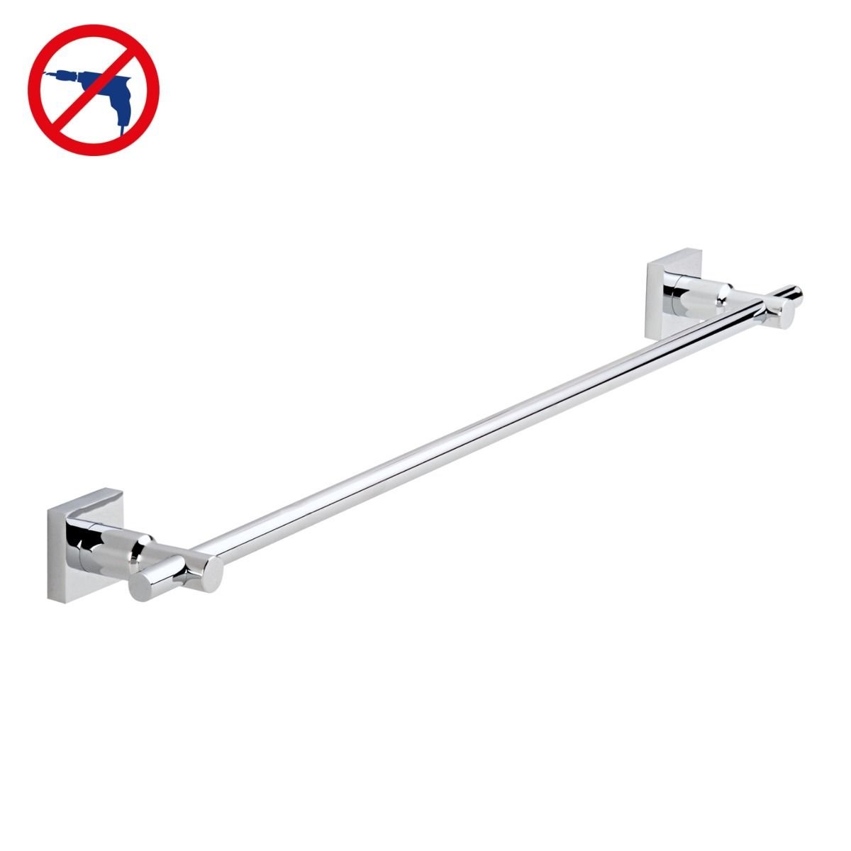 tesa TESA hukk roztwór drążek ręcznik kąpielowy (chromowany, nierdzewny, w zestawie, wysoka siła przytrzymująca (do 12 kg), 50 MM X 700 MM X 90 MM)