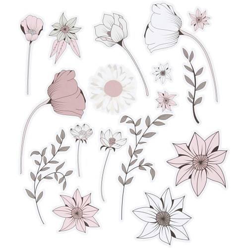 Ozdobne tagi z papieru KWIATY 72 szt.