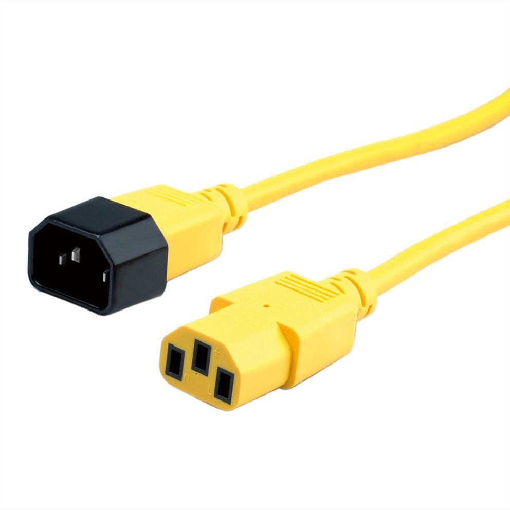 Kabel zasilający komputer monitor żółty 0,8m