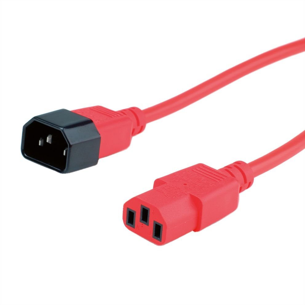 Kabel zasilający do komputera monitor czerwony 3m
