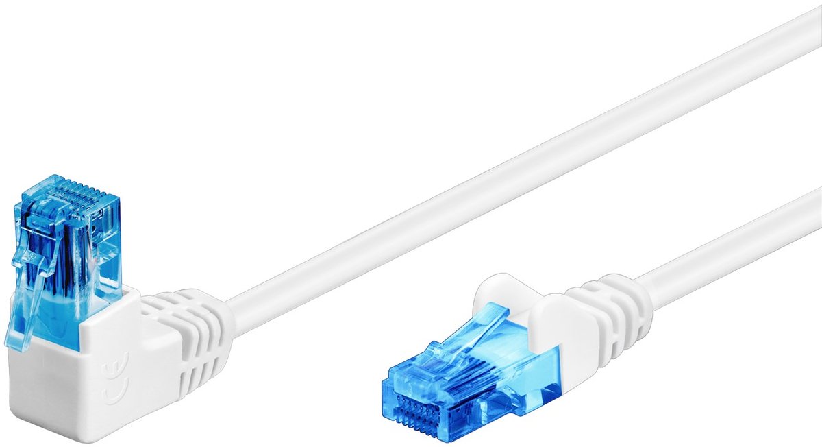 Фото - Інші електротовари Goobay Patchcord U/UTP Kat. 6A Posty / Kątowy 90° Biały 0,25m 