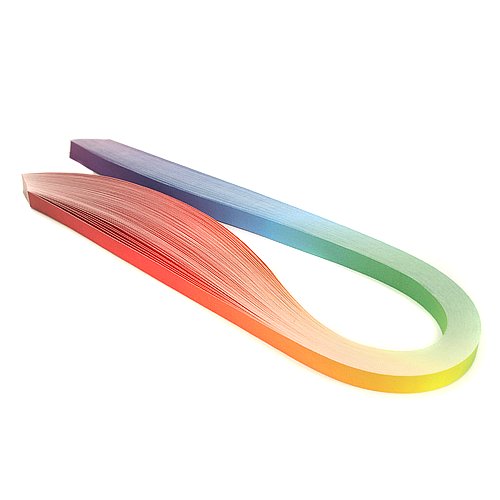 Cieniowane paski do quillingu, tęczowe, 3 mm, 100 sztuk