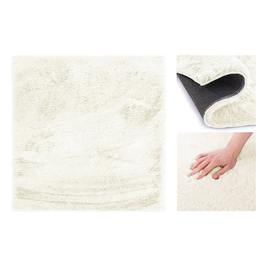 AmeliaHome Dywanik Futerko Lovika ivory, 100 x 100 cm