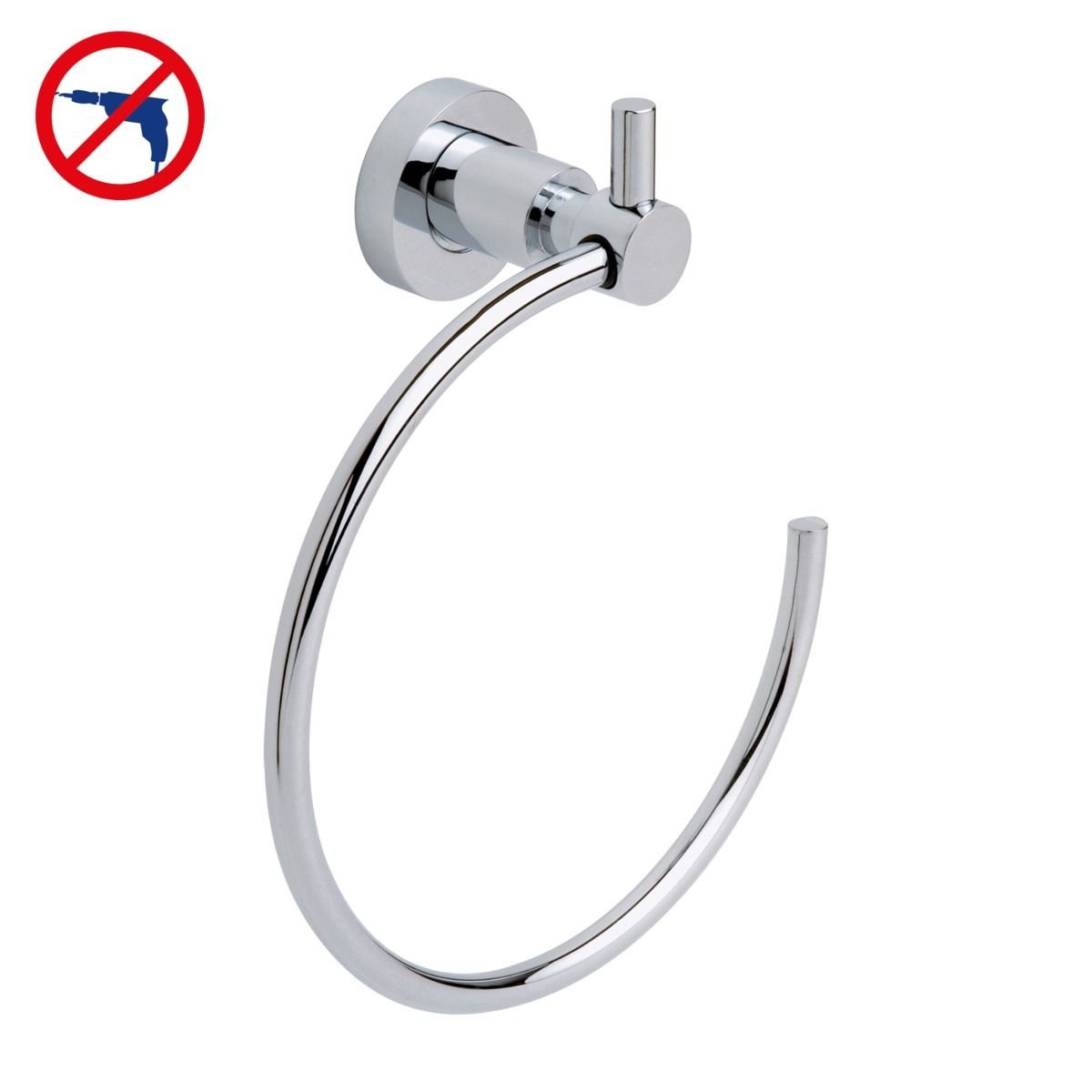tesa TESA Loxx roztwór pierścień na ręcznik (ze stali szlachetnej, chromowany, w zestawie, wysoka siła przytrzymująca (do 6 kg), 210 MM X 185 MM X 76 MM)