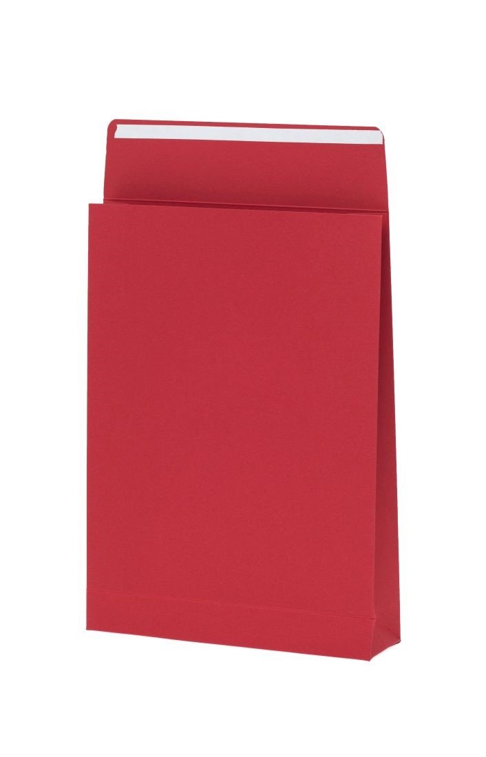 Koperty kartonowe 230x320x60mm, czerwone 220g, 10szt