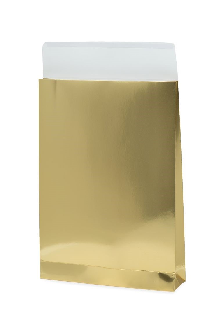 Koperty kartonowe 230x320x60mm, złote 220g, 10szt