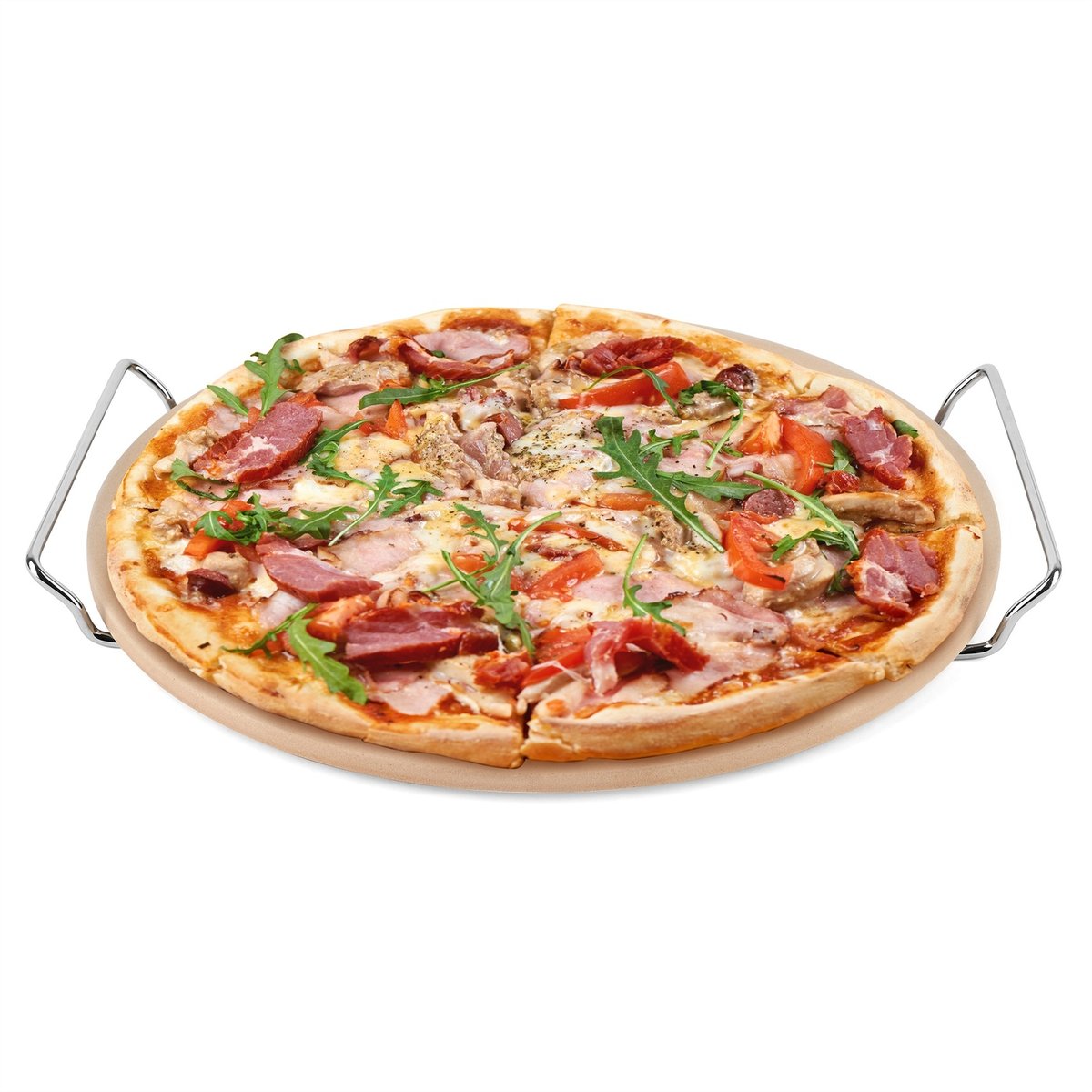 Konighoffer KönigHOFFER KAMIEŃ DO PIECZENIA PIZZY 33 CM ZE STOJAKIEM KAMIEŃ + STAL NIERDZEWNA