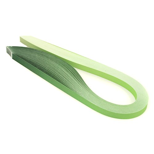 Cieniowane paski do quillingu, zielone, 5 mm, 100 sztuk