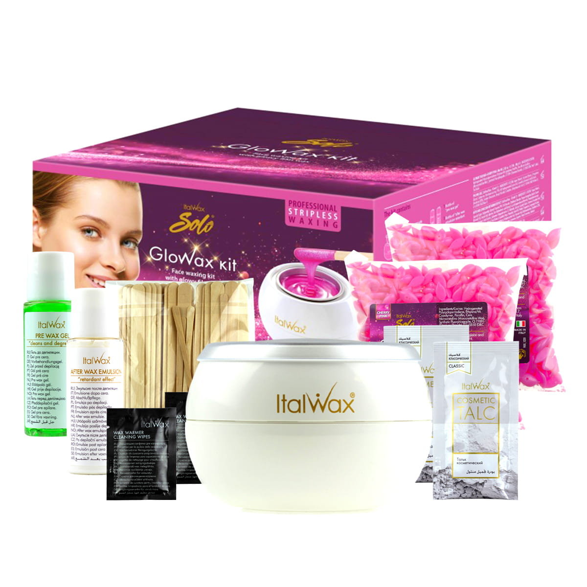ItalWax zestaw depilacja twarzy wosk twardy GloWax
