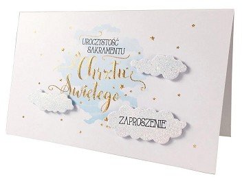 Zaproszenia na Chrzest komplet 5 szt PCZP 17