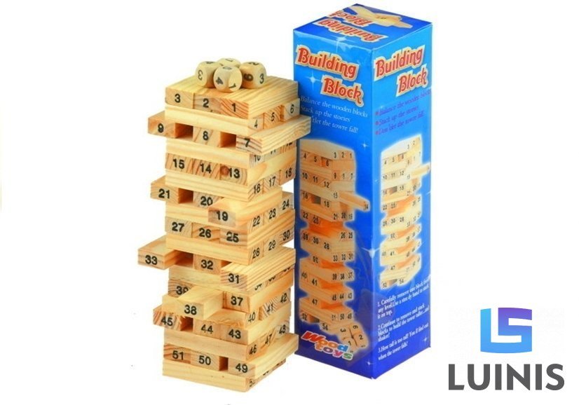 Lean Toys Drewniana układanka wieża jenga