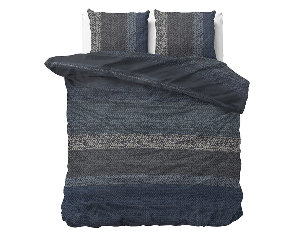 Kpl 200x220 FL GRADIENT KNITS niebieski flanela