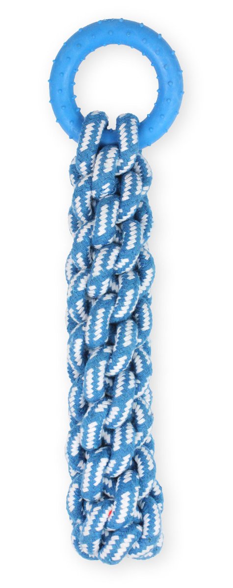 PET NOVA Pet Nova Ringo miętowe RopeRing ze sznurkiem niebieskie 30cm PPTN022