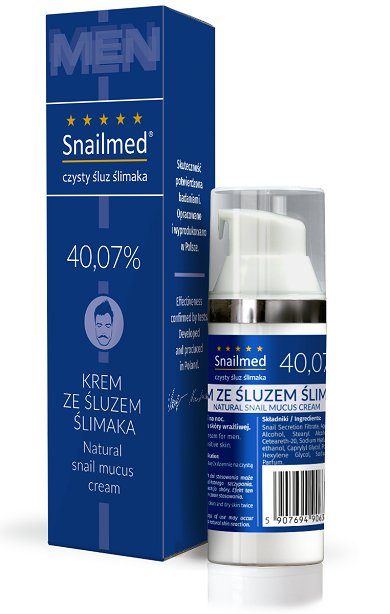 Snailmed Krem dla mężczyzn ze śluzem ślimaka do twarzy 50ml/airless na dzień/ na noc