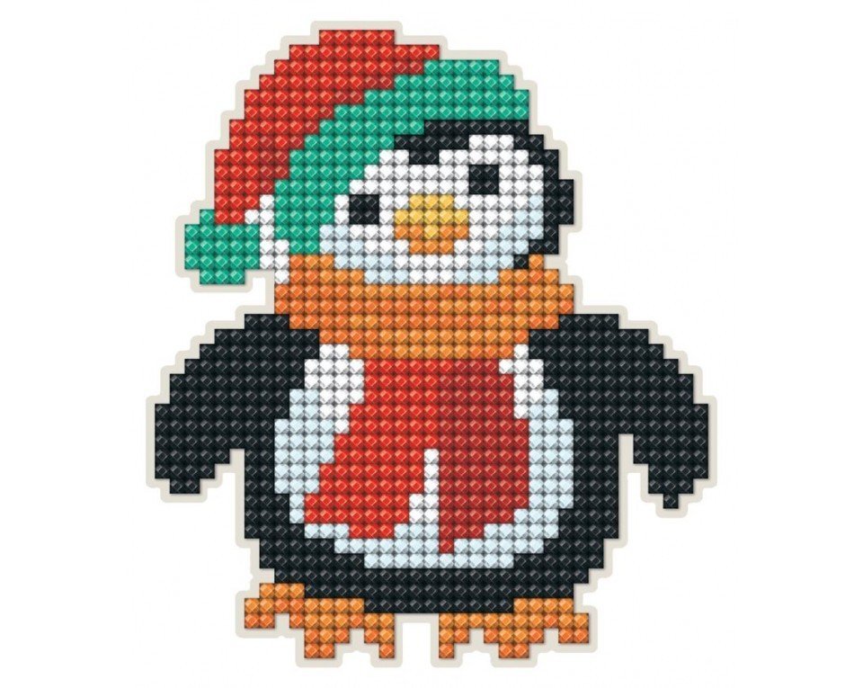 Diamentowa mozaika z magnesem pingwin