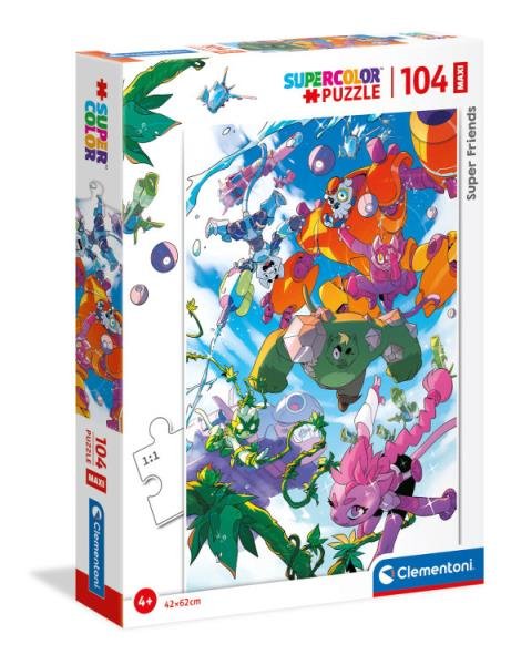 Clementoni Puzzle 104 maxi super color Super Przyjaciele! 23754