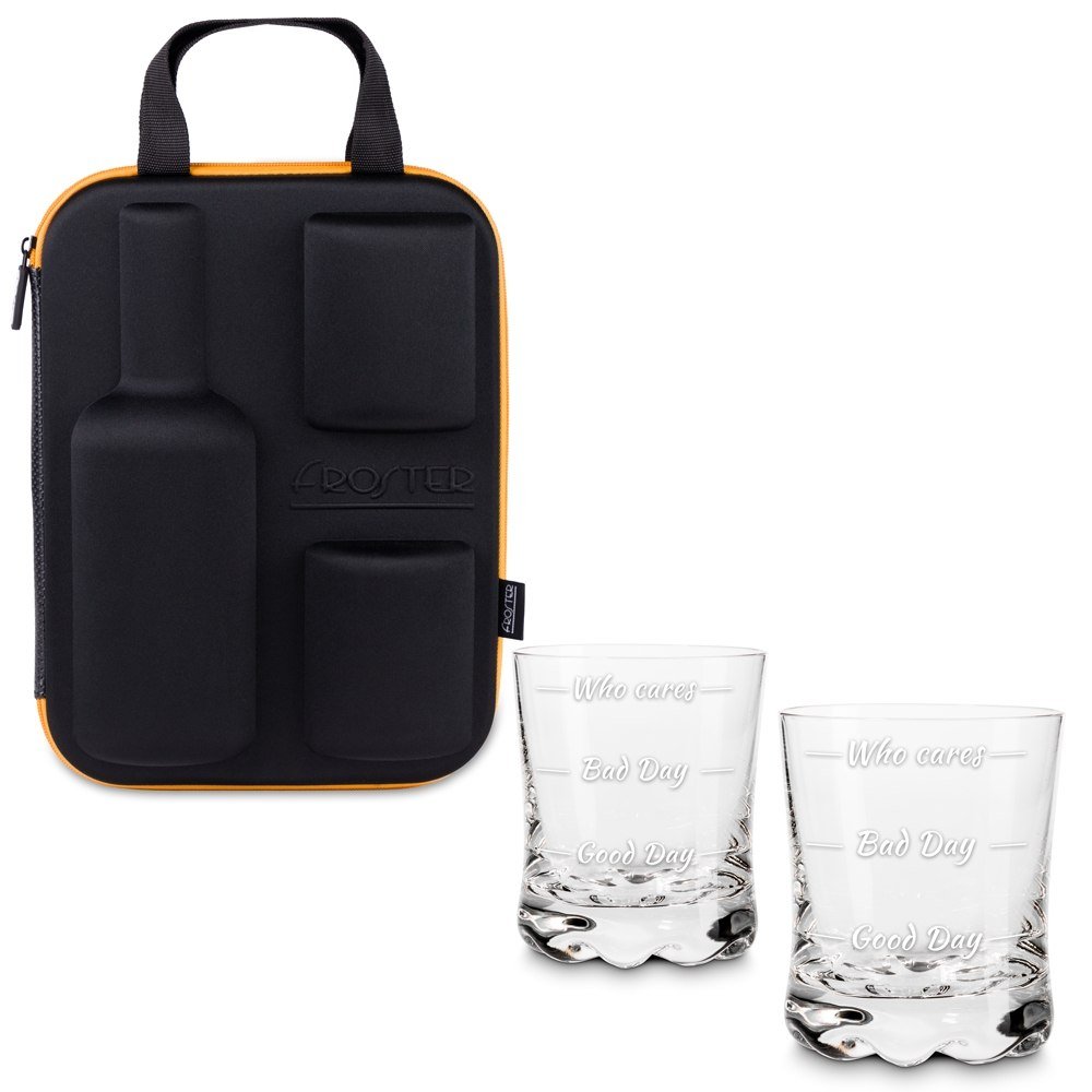 Froster Etui na whisky ze szklankami Who cares 5907779952040