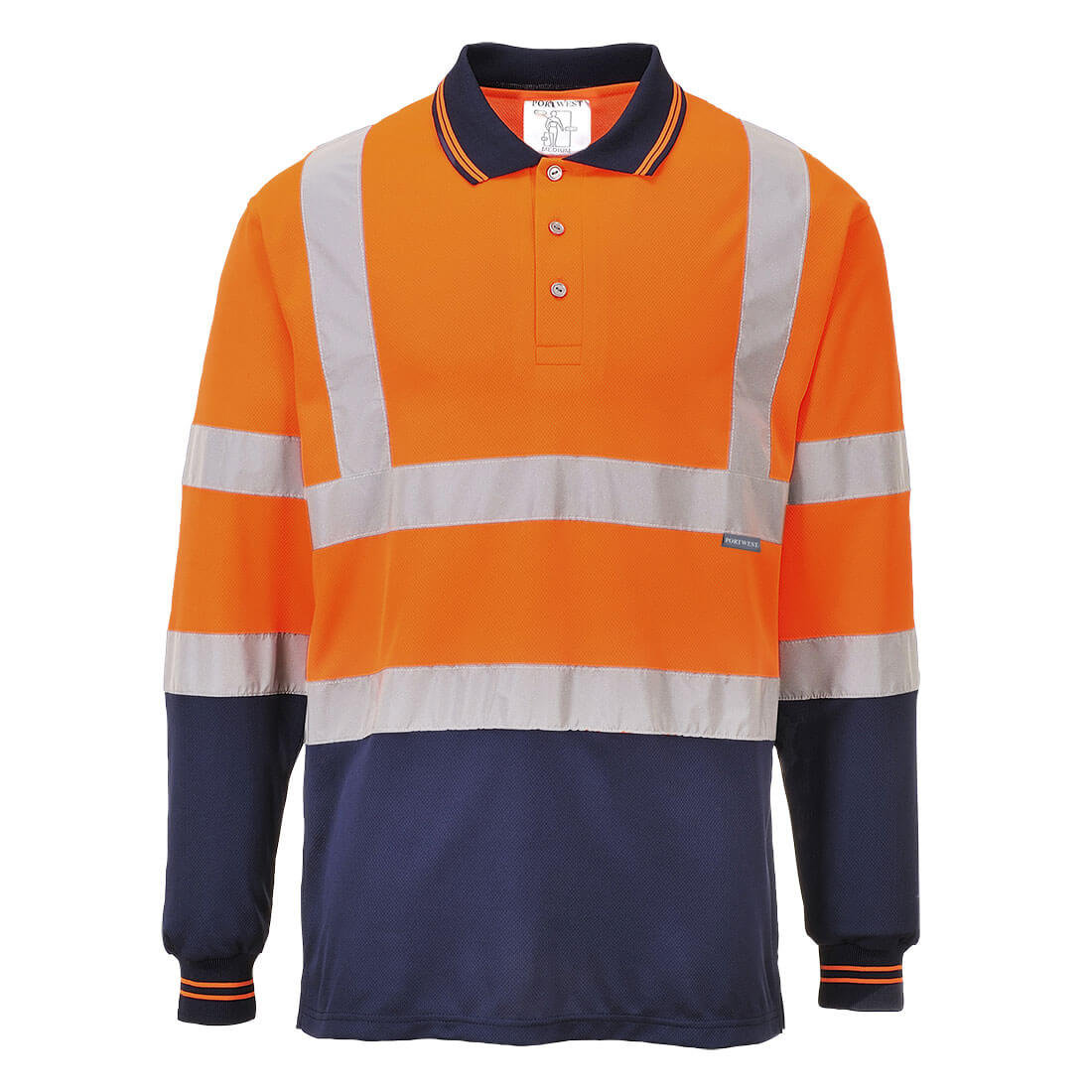 Dwukolorowa koszulka polo Granat Pomarańcz 4XL