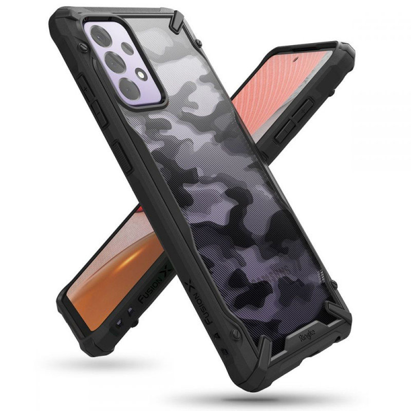 Ringke Etui Fusion X Galaxy A72 5G, czarne moro