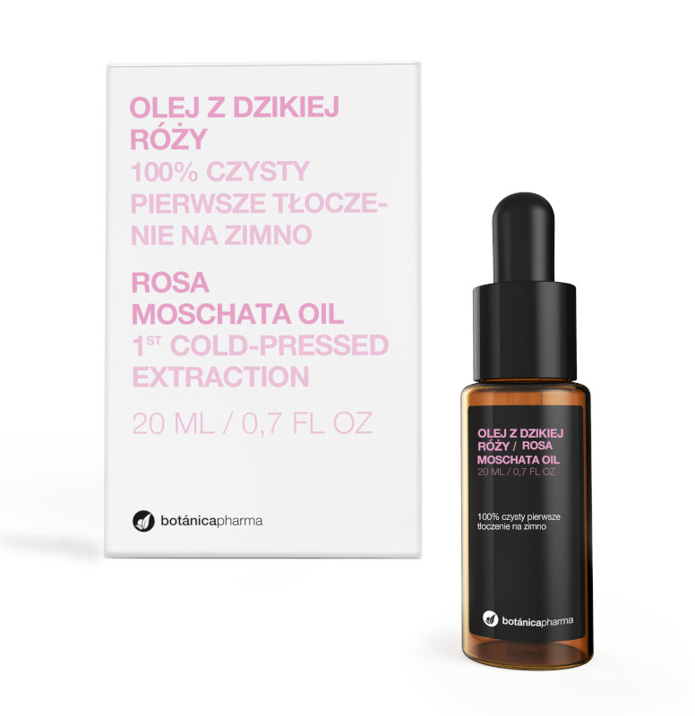 Botanicapharma Olej z dzikiej róży 100% czysty zakraplacz - 20 ml