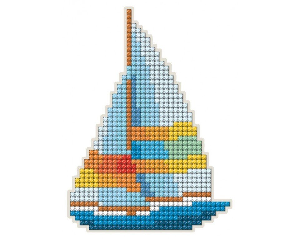 Diamentowa mozaika z magnesem żaglówka