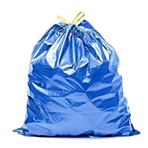 Worki na śmieci z taśmą ściągającą niebieskie LDPE, 120 l, 10 szt.