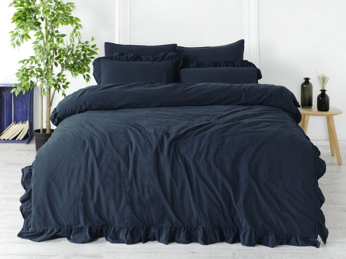 Pościel bawełniana DRESS BLUE/160x200(P) STONEWASHED POBAWSTONE/160X200/DRESSBL