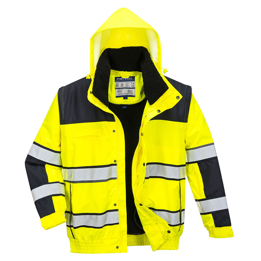 Portwest 4IN1 warnschutzjacke kurtka przeciwdeszczowa kurtka zimowa kurtka robocza gleb lub pomarańczowy, bluza, 3 XL, żółty/czarny C466YBRXXXL