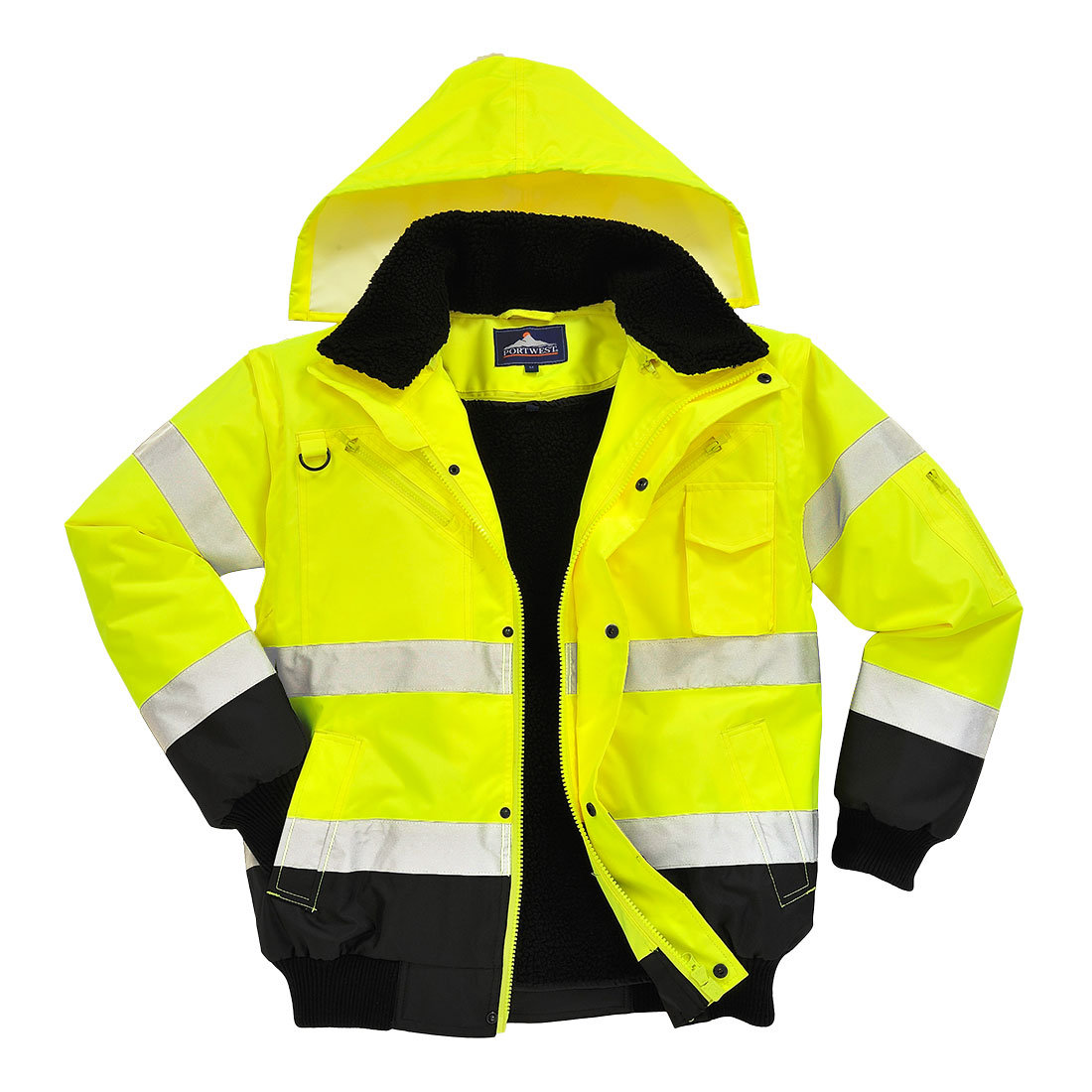 Kontrastowa kurtka ostrzegawcza Bomber XL