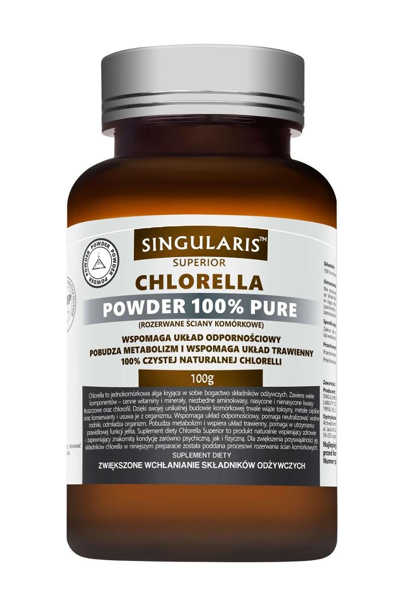 ACTIVEPHARM LABS SP. Z O.O. SP.K. Singularis Superior Chlorella Powder 100% Pure - 100% czystej naturalnej chlorelli w proszku 100 g 3280161