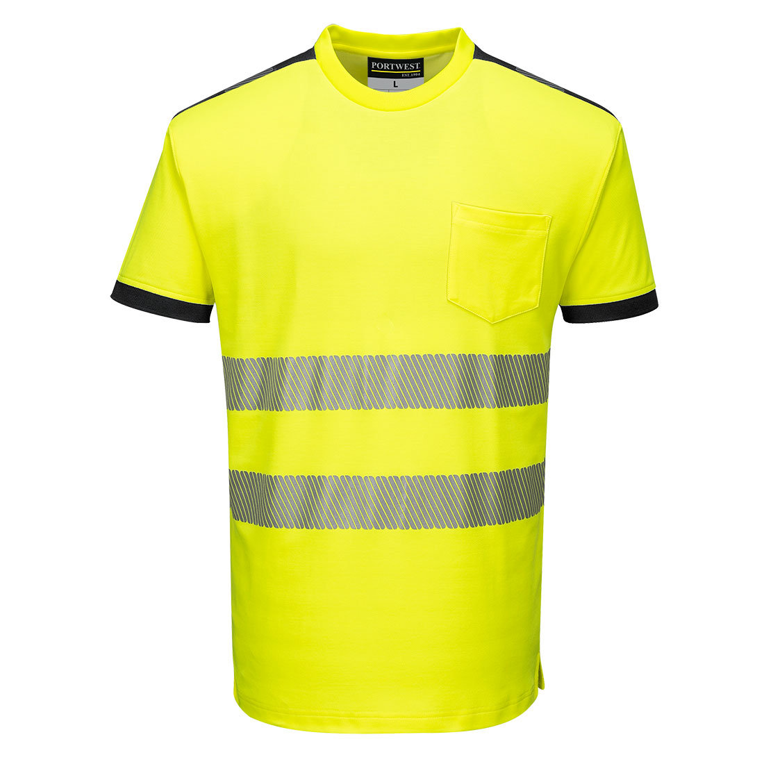T-Shirt ostrzegawczy PW3 PORTWEST Czarny Żółty M