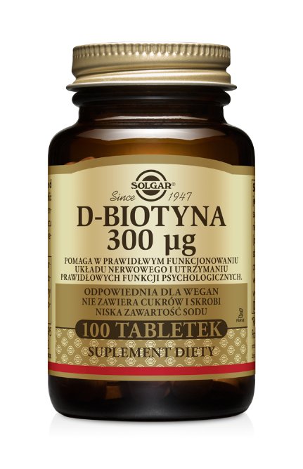 SOLGAR POLSKA SP. Z O.O. SOLGAR POLSKA SP Z O.O SOLGAR D-Biotyna 300 g 100 tabletek