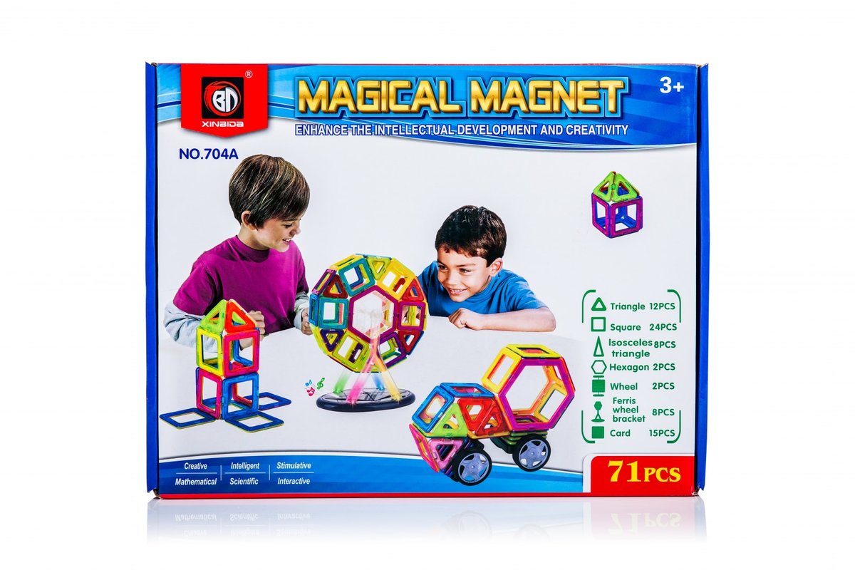 Kontext Kolorowe klocki magnetyczne Magical Magnet 71 sztuk