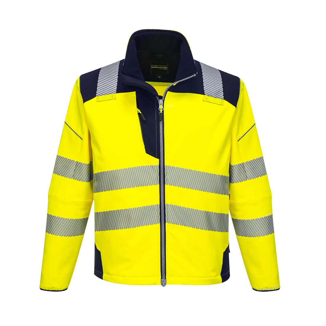 Softshell ostrzegawczy PW3 Żółty Granat 2XL