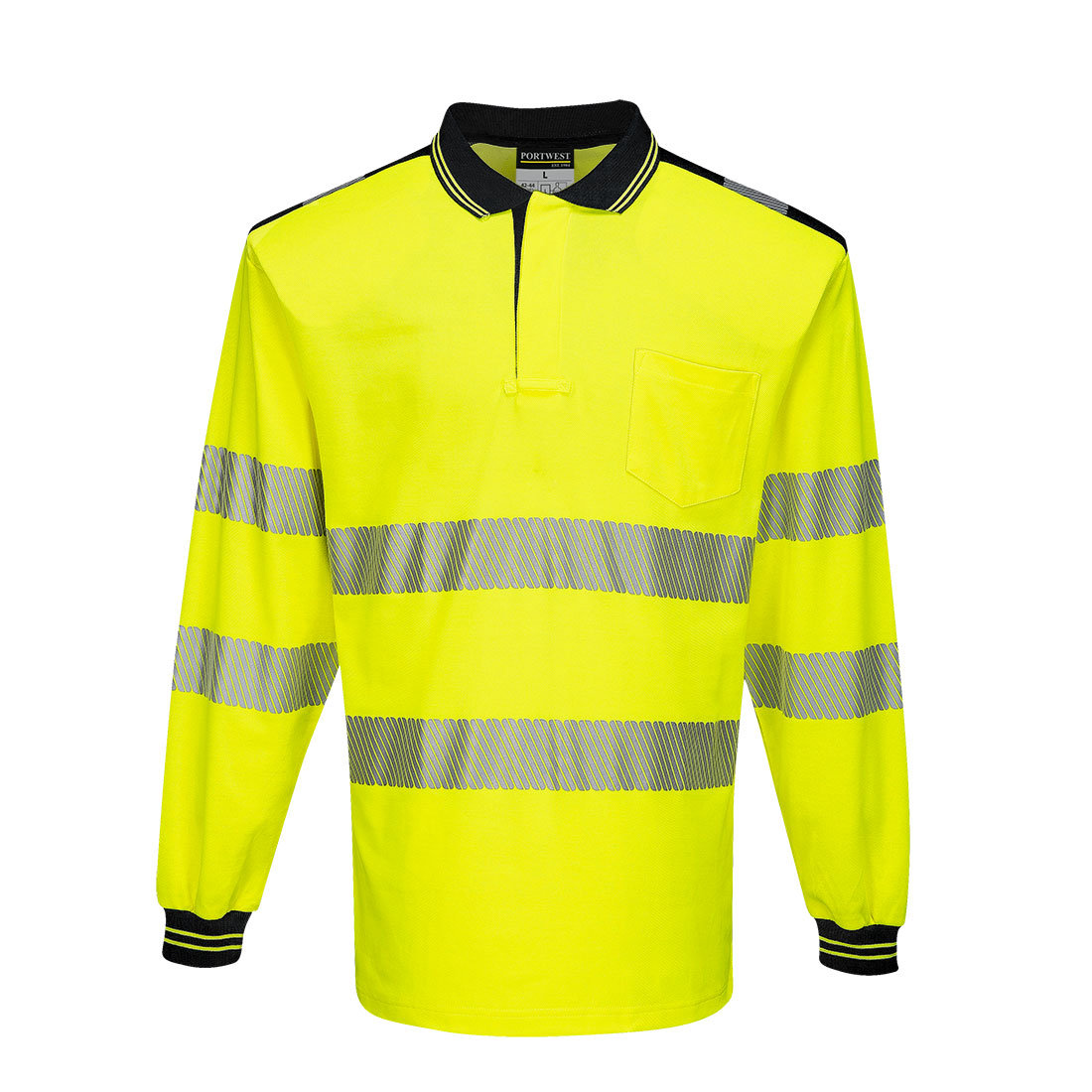 Koszulka ostrzegawcza polo PW3 Czarny Żółty 4XL