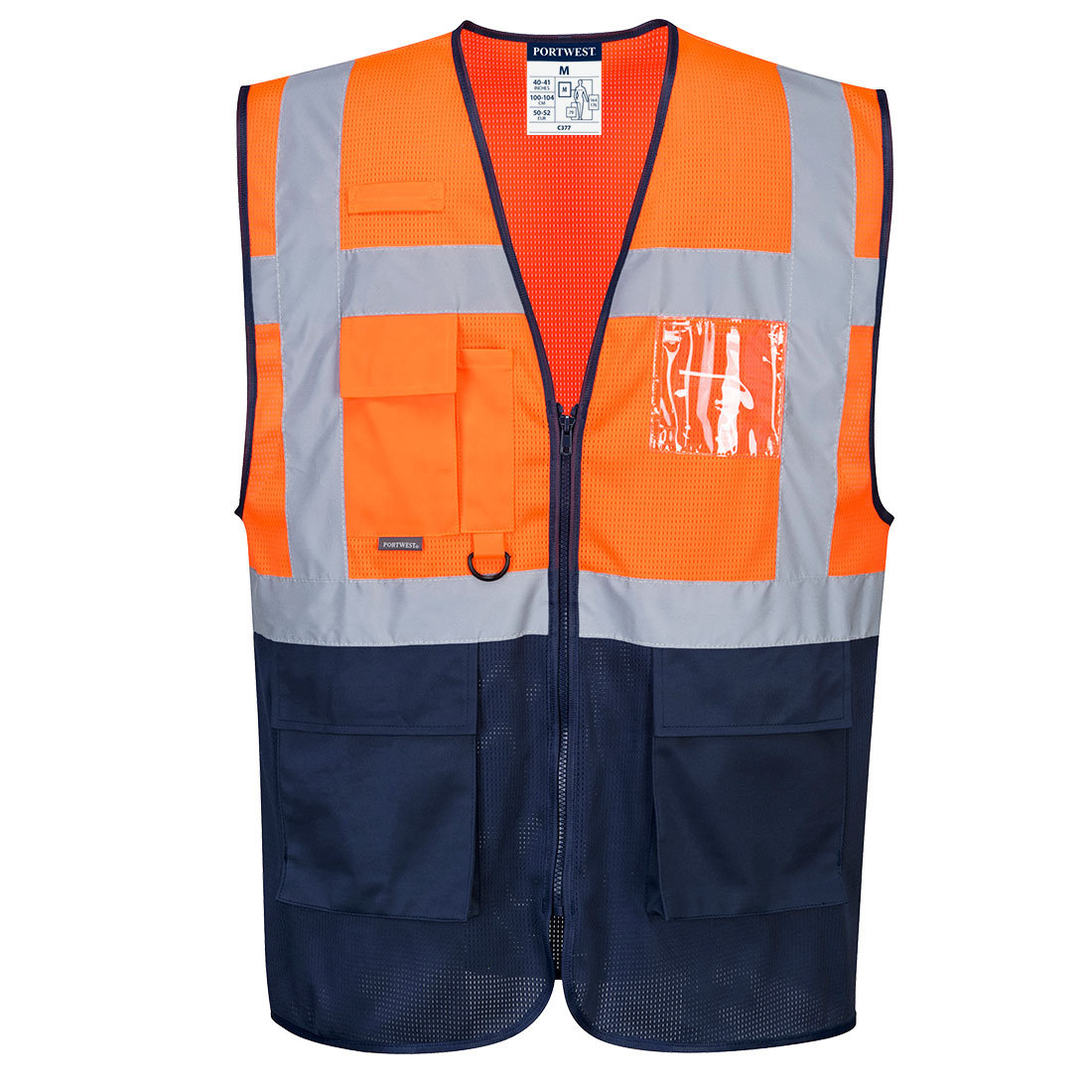 Kamizelka siatkowa Executive Granat Pomarańcz 2XL