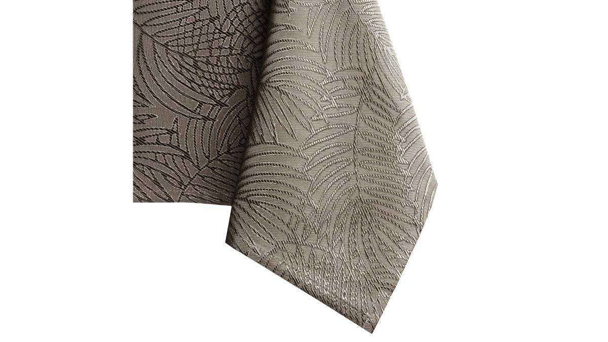 Obrus Gaia Cappuccino Tłoczony Roślinny 150x220 owal AmeliaHome - TCLOTH/AH/GAIA/HMD/CAPPUCCINO/O150X220