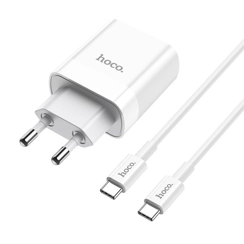 HOCO Ładowarka sieciowa C80A PD 20W QC3.0 + Kabel USB-C Biały