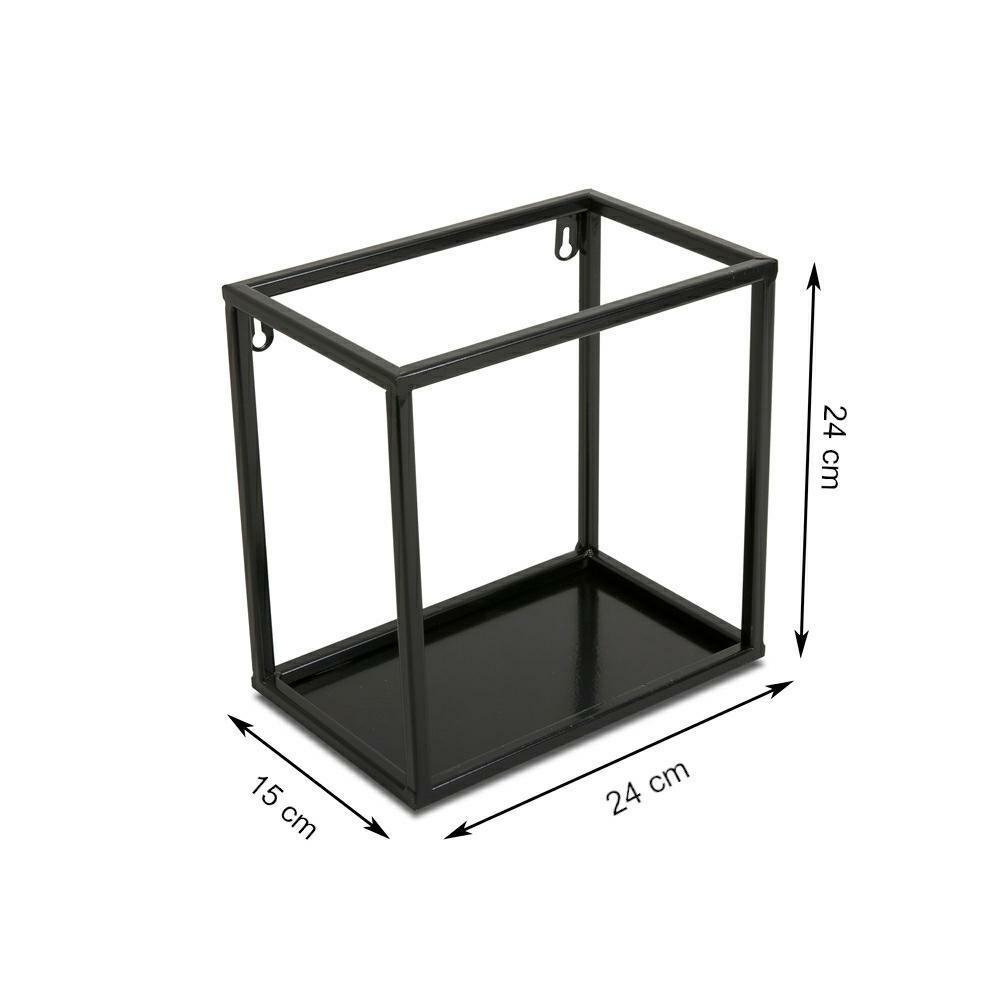 Półka wisząca ścienna metal czarna 24 cm 10-1581/24/