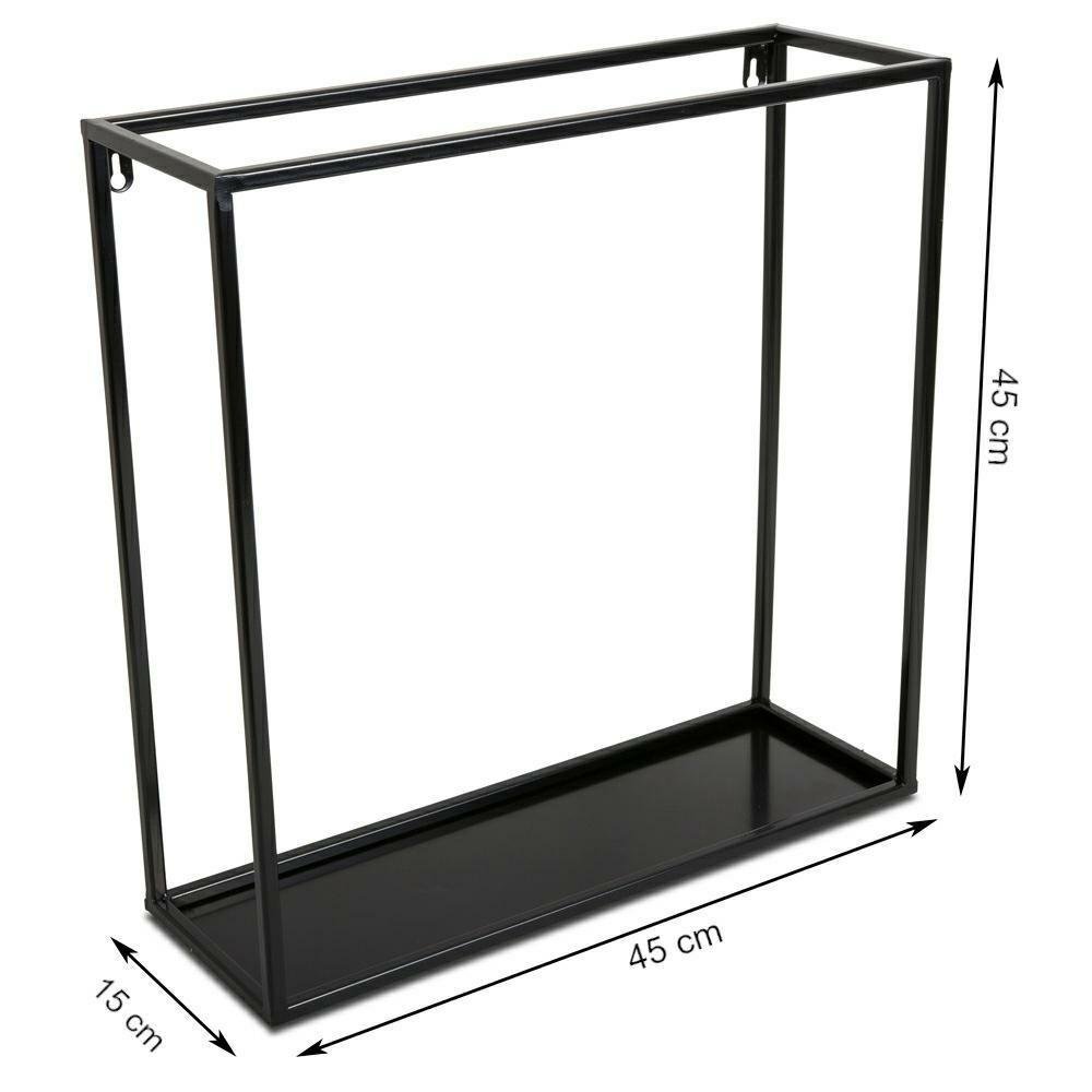 Półka wisząca ścienna metal czarna 45 cm 10-1581/45/