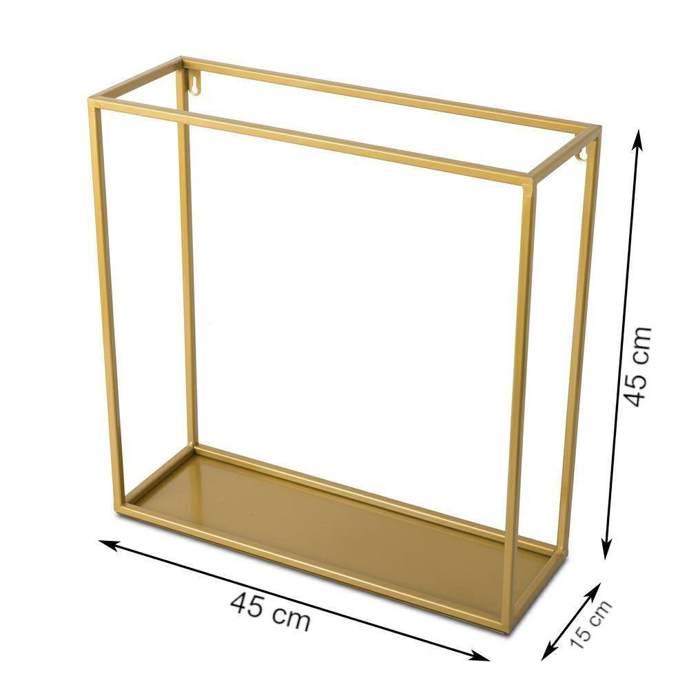 Półka wisząca ścienna metal złota 45 cm 10-1581/45/zlota