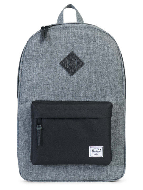 Herschel HERITAGE Plecak raven crosshatch/black/black pebbled leather 10007