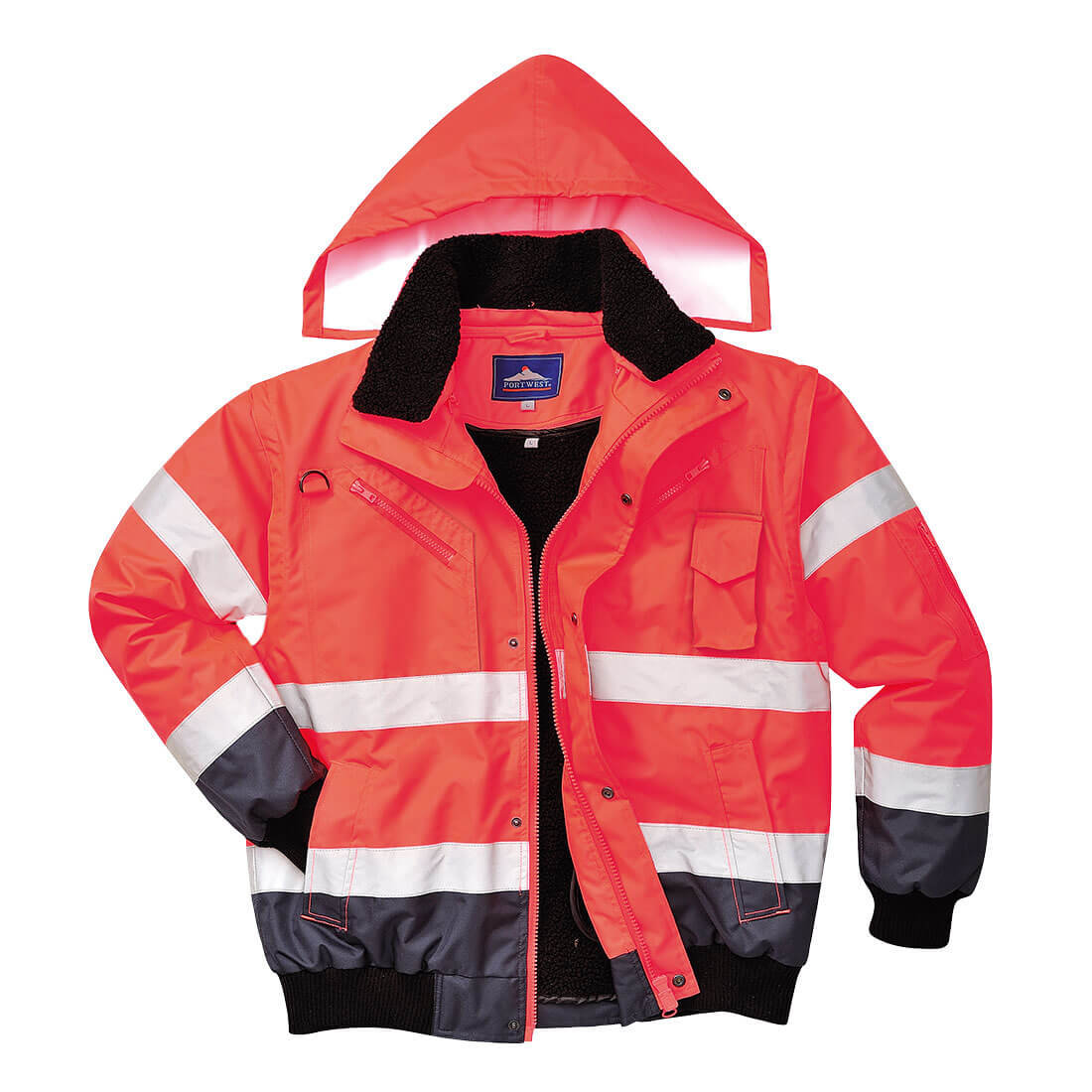 Kontrastowa kurtka ostrzegawcza Bomber XL