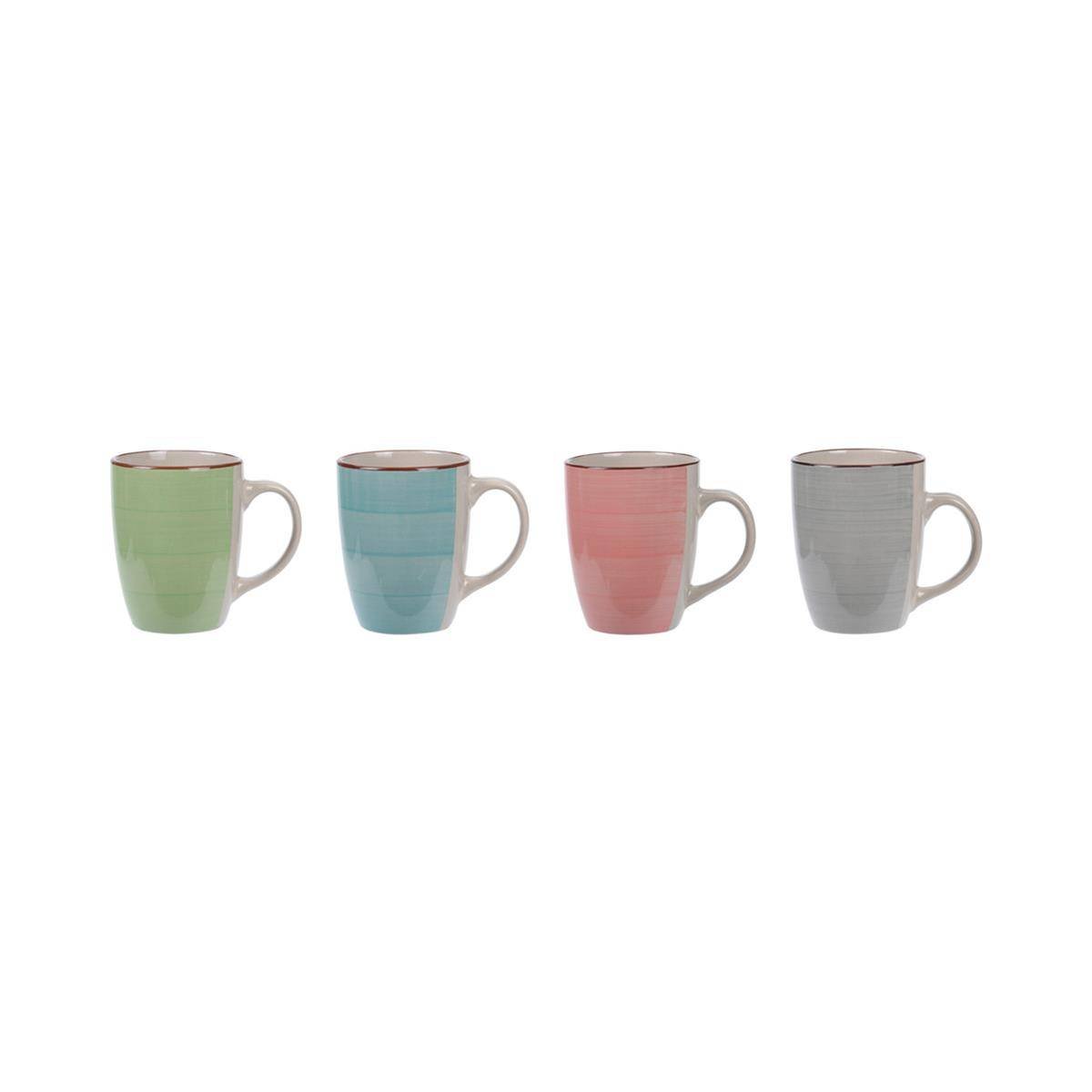 Excellent Houseware Kubek ceramiczny / zestaw komplet kubków NA PREZENT 4x 270 ml 124315