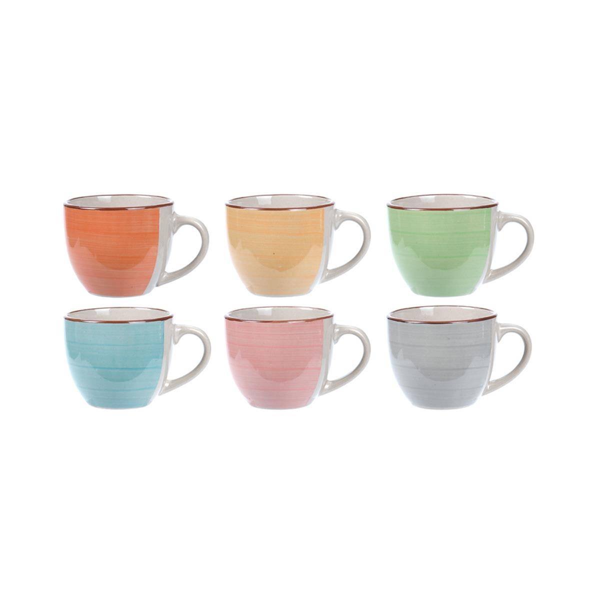 Excellent Houseware Filiżanka ceramiczna, filiżanki, zestaw, komplet filiżanek do kawy, espresso, 6x, 90 ml 124318